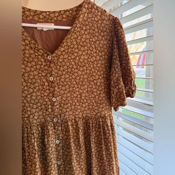 Roolee Brown Floral Midi Dress - Picture 5 of 5